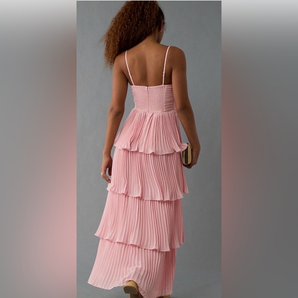 American Eagle Outfitters Light Pink Tiered Backless Dress XS